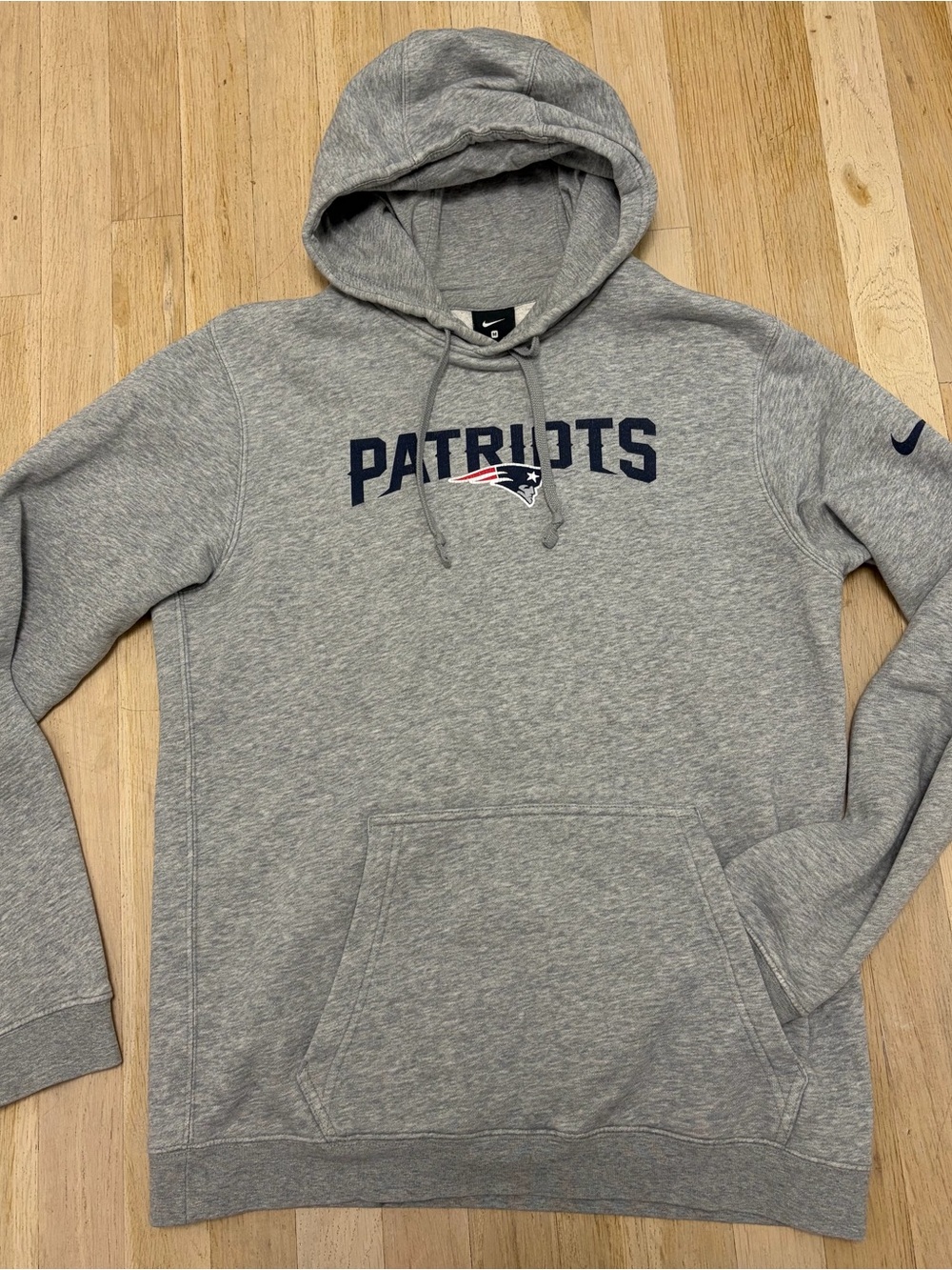 Nike Gray Patriots Hoodie with Navy Logo